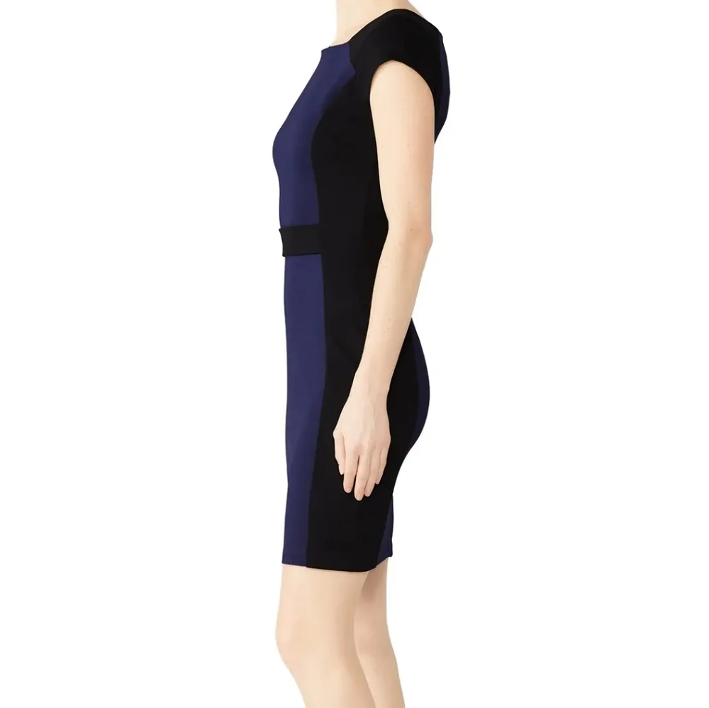 Slate & Willow Cap Sleeve Blue and Black Color Block Dress - Picture 2 of 10